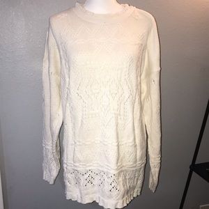 Bright Lights Knit White Snowflakes Sweater SZ S